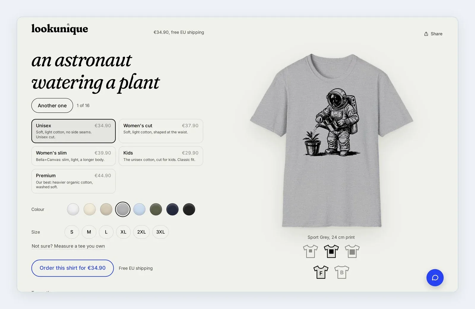 lookunique's shop with a drawing on a Sport Grey shirt
